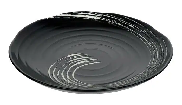 Black / White Plate - Black Maru - 27 x 3.5 cm