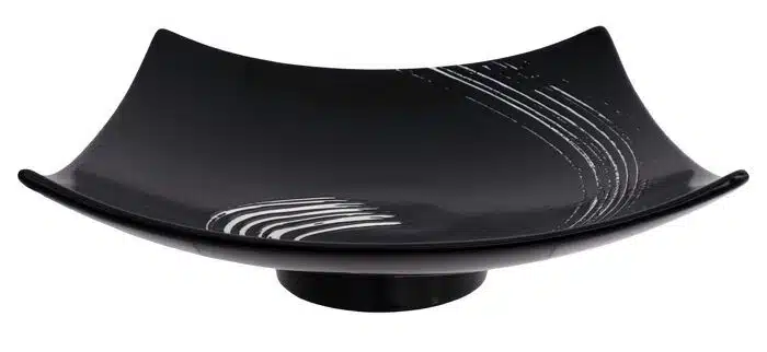 Black / White Plate - Black Maru - 25.4 x 25.4 cm