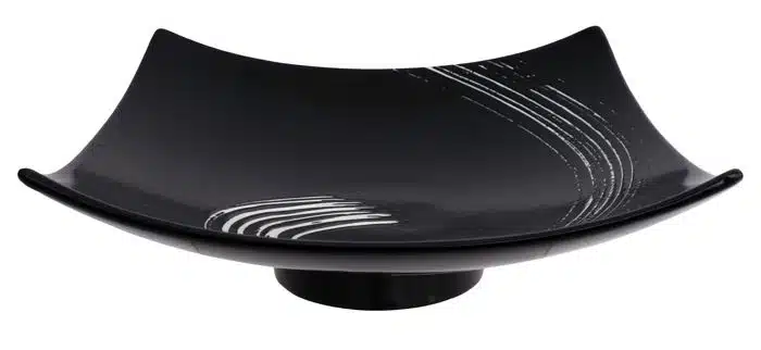 Black / White Plate - Black Maru - 25.4 x 25.4 cm