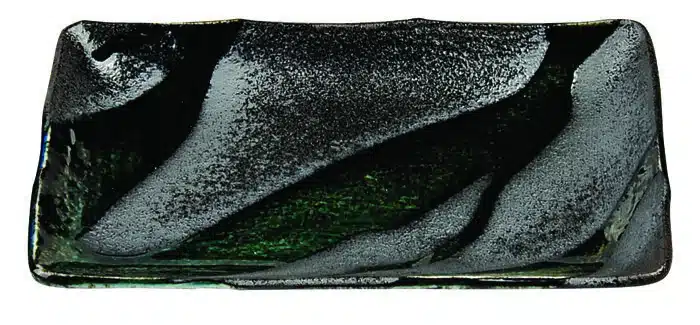 Green / Gray rectangular plate - Green Gray series - 21 x 13 cm