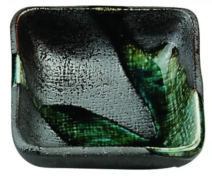 Green / Gray Square Choku Tray - Green-Gray Series - 7.5 x 7.5