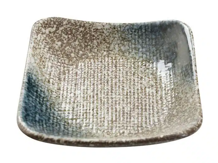 Blue / Gray Plate - Tajimi - 14 x 14 x 3.5 cm