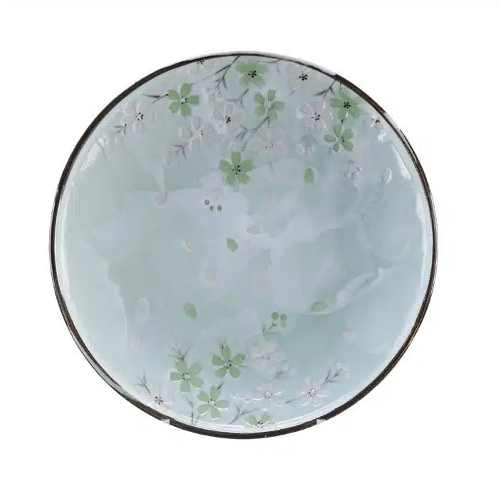 Mint green plate - Green Cosmos - 25.5 cm