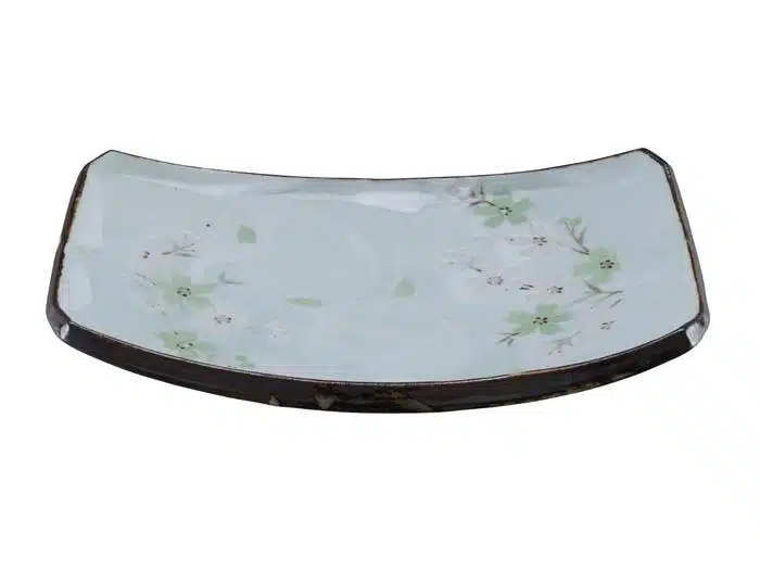 Mint Green Plate - Green Cosmos - 18.5 x 12.5 cm
