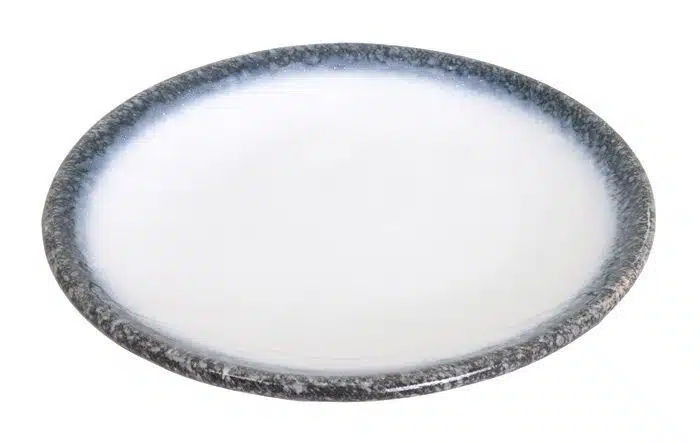 Gray / White Plate - Tajimi - 22,8 x 3 cm