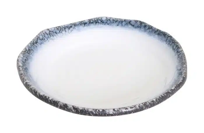 Gray / White Plate - Tajimi - 18 x 3 cm