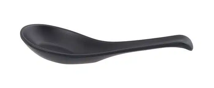 Black soup spoon - melamine - 14,6 x 3,8 cm