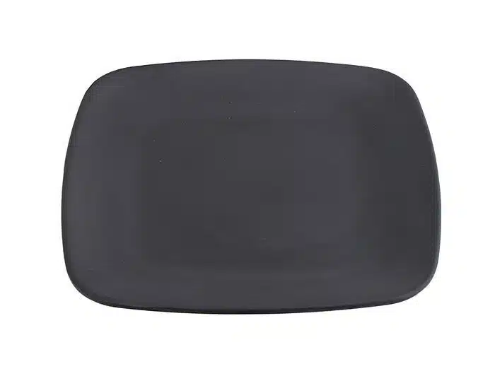 Black square plate - melamine - 14.3 x 14.3 x 1.7 cm