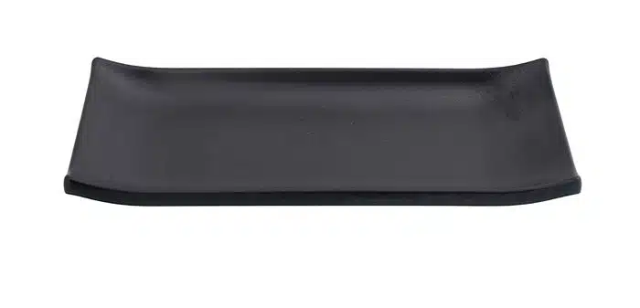Black rectangular plate - melamine - 22.5 x 9.5 x 3 cm