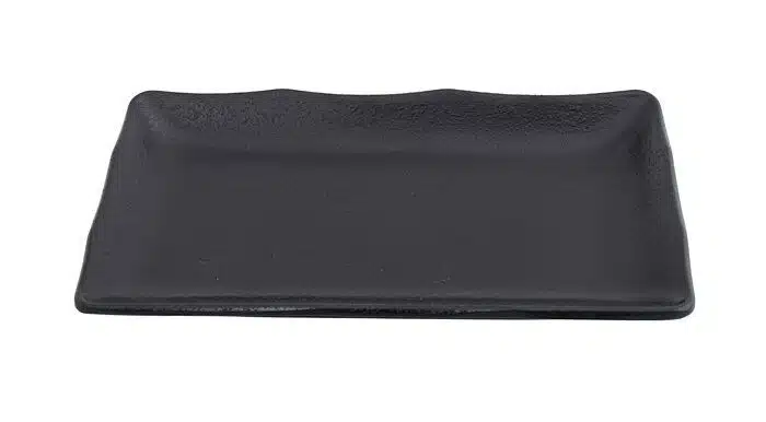 Black rectangular plate - melamine - 20,7 x 13 x 2,8 cm