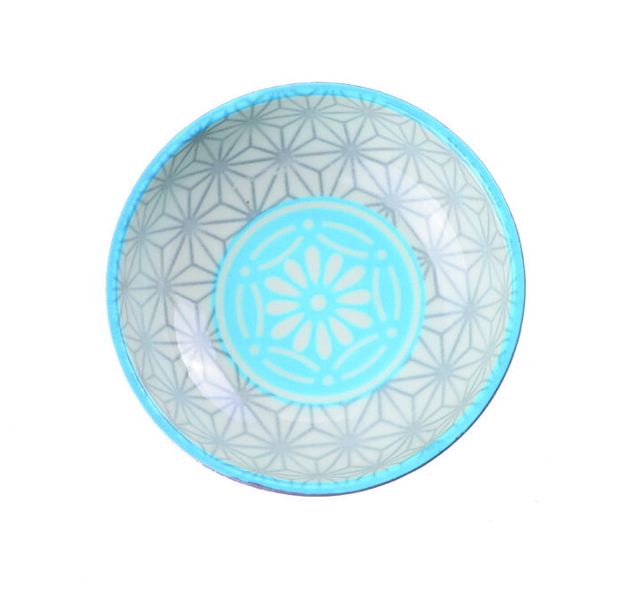 Gray / Blue / Red Sauce Bowl - Star Wave - 9,5 x 3 cm