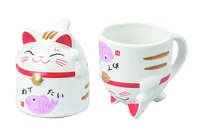 Cup White / Red / Pink - Lucky Cats - 8.5 x 9.8 cm 350 ml