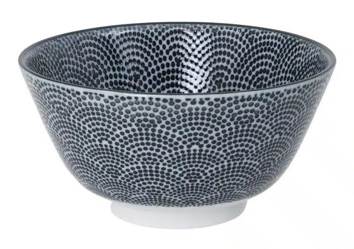 Schwarz / Weiße Schüssel Punkte - Nippon Schwarz - 12 x 6,4 cm