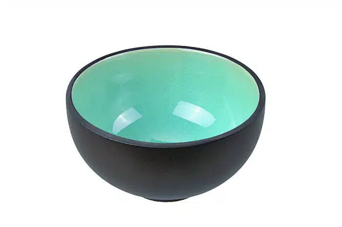 Black / Turquoise Bowl - Glass Turquoise - 11.5 x 6.5 cm 350 ml