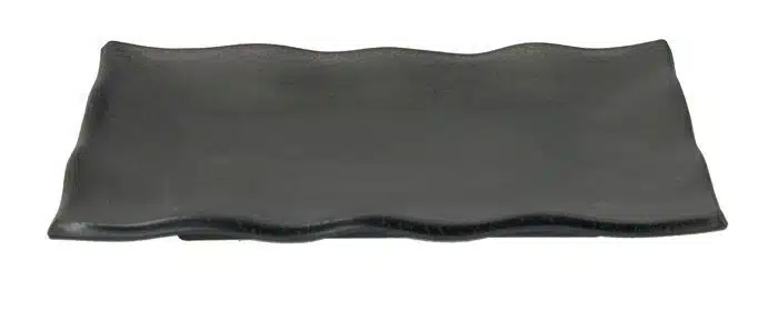 Black rectangular plate - melamine - 22.5 x 15 x 2.3 cm