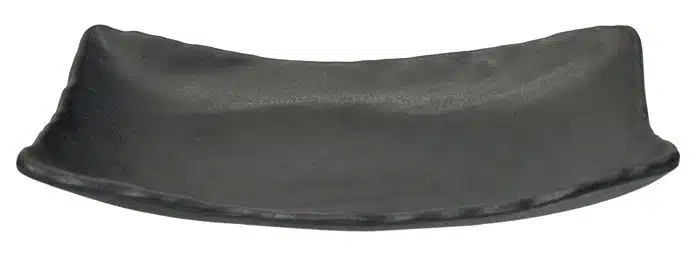 Black rectangular plate - melamine - 26.4 x 16.5 x 4.5 cm