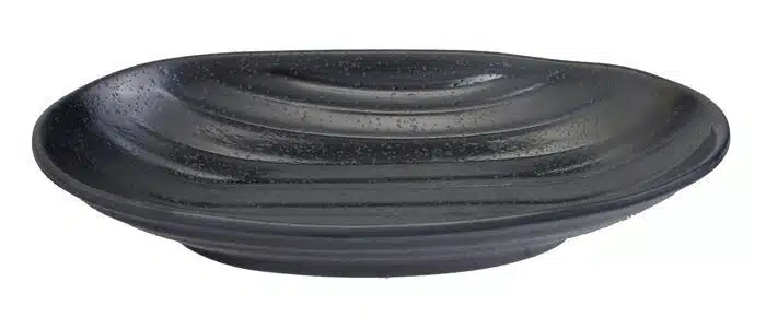 Black plate - melamine - 23 x 14.5 x 3.5 cm