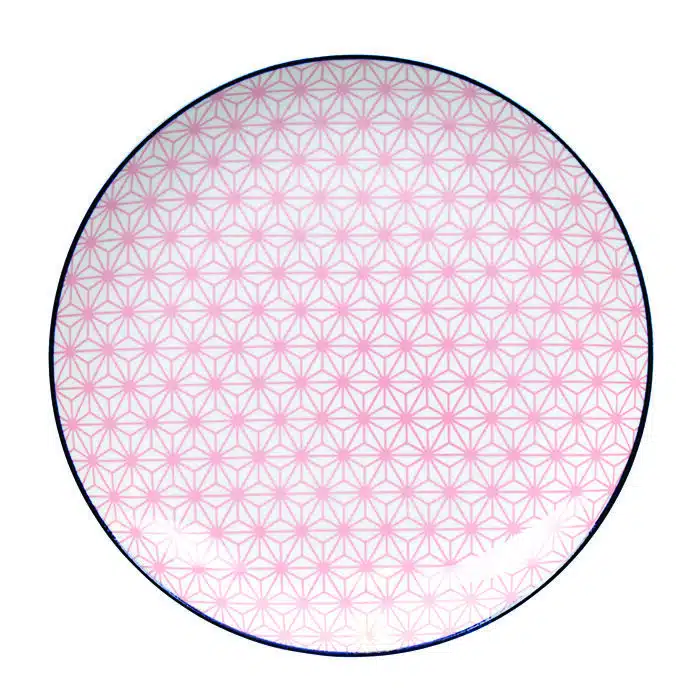 Pink / Blue Plate - Star Wave - 25,7 x 3 cm