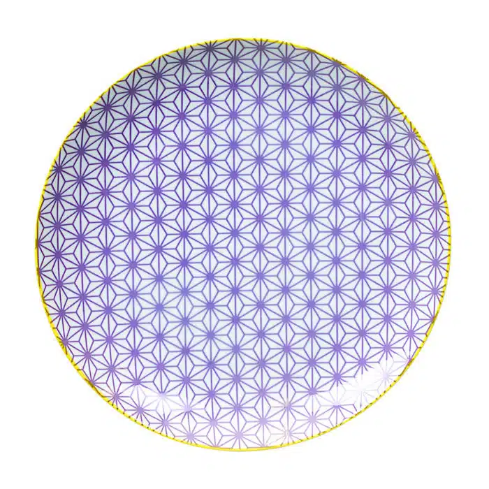 Purple / Yellow Plate - Star Wave - 25,7 x 3 cm