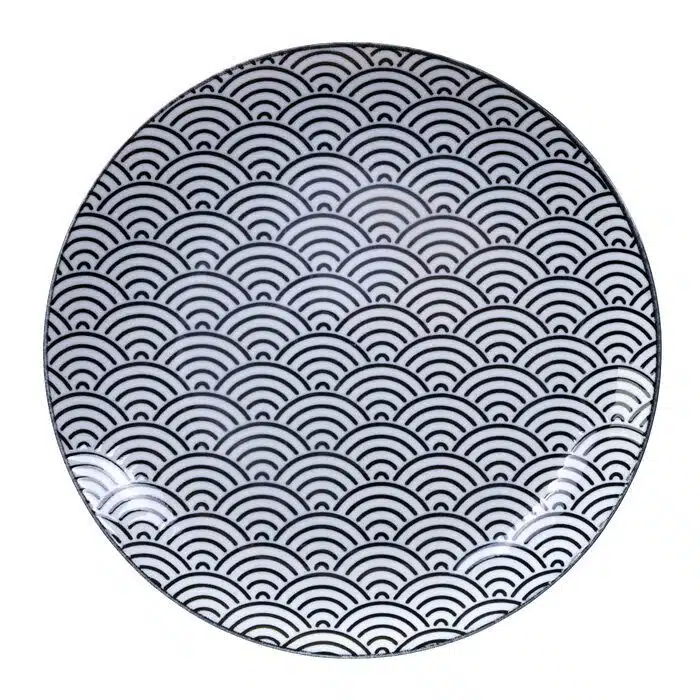 Black / White Plate Wave Nippon Black - 25,7 x 3 cm