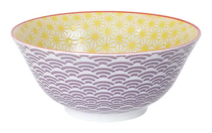 Yellow / Purple Bowl - Star Wave - 15.2 x 6.7 cm 500 ml