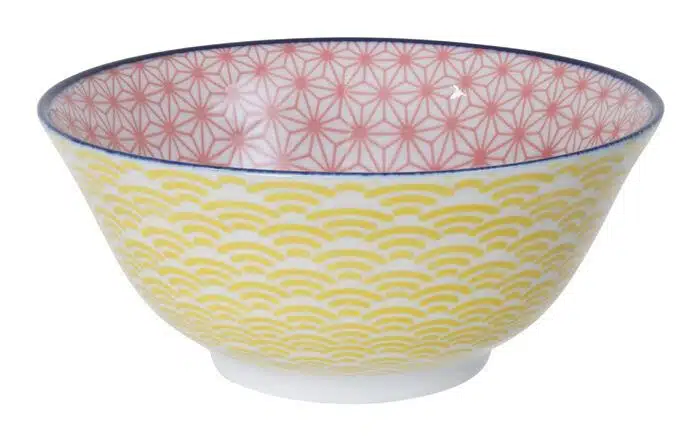 Pink / Yellow Bowl - Star Wave - 15.2 x 6.7 cm 500 ml