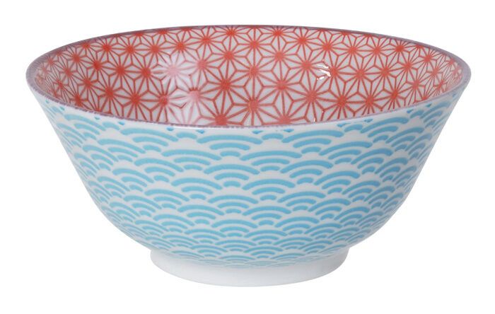 Red / Blue Bowl - Star Wave - 15.2 x 6.7 cm 500 ml