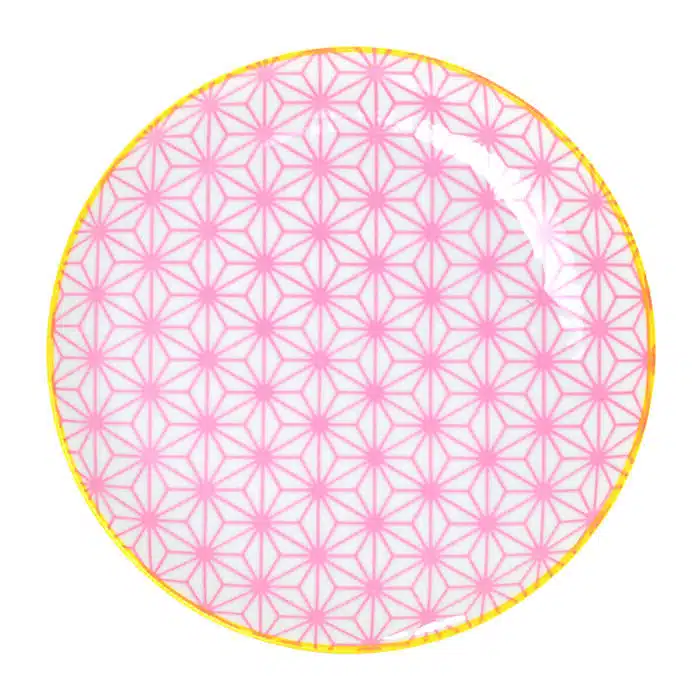 Pink / Yellow Plate - Star Wave - 16 x 2 cm