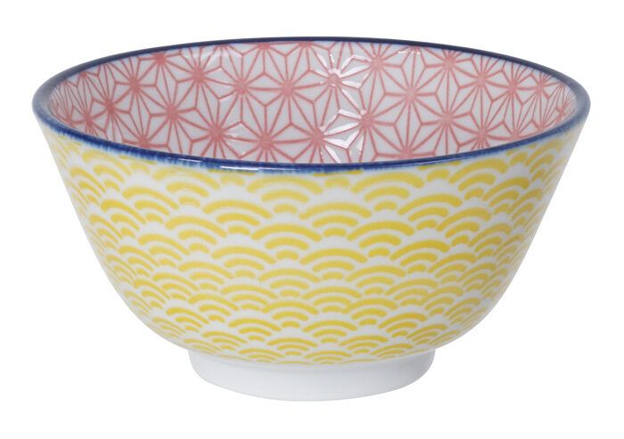 Pink / Yellow Bowl - Star Wave - 12 x 6,4 cm 300 ml