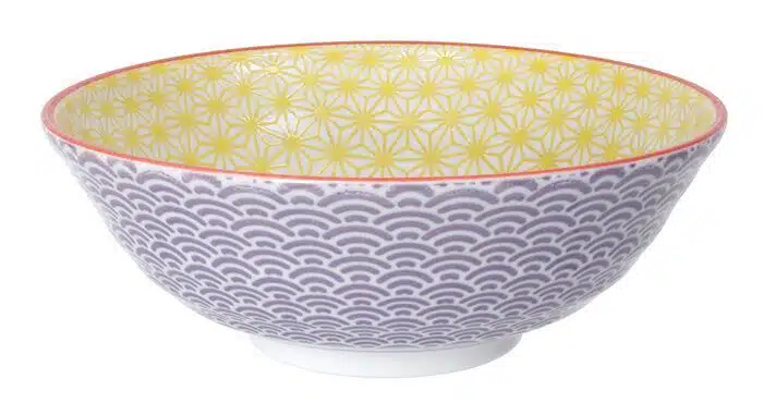 Yellow / Purple Bowl - Star Wave - 21 x 7.8 cm 1100 ml