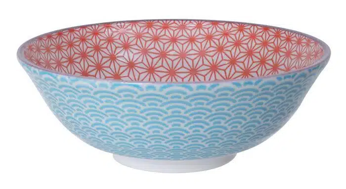 Red / Blue Bowl - Star Wave - 21 x 7.8 cm 1100 ml