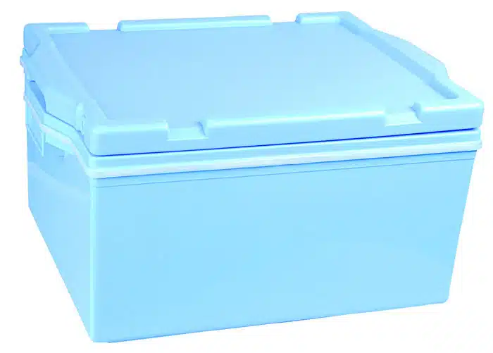 Blue heat box for rice - 47.5 x 36.5 x 25.5 cm