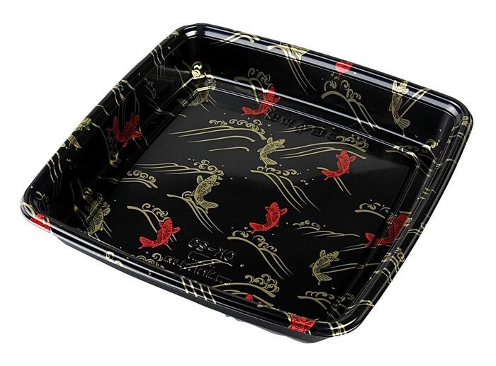 Disposable container made of black plastic (packed per 50)