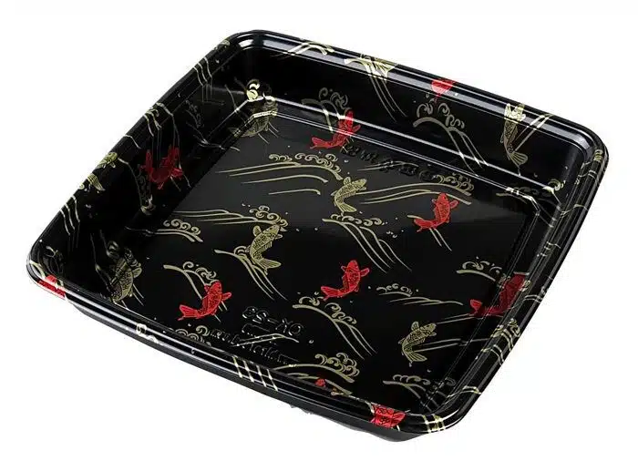 Disposable container made of black plastic (packed per 50)