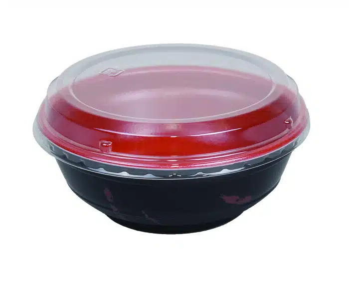 Black / Red Take Away Bowl - 550ml