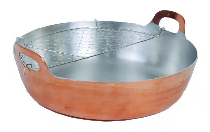 Tempura copper frying pan - 42 cm
