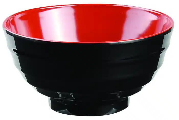 Black / red bowl - melamine - 16.5 x 8.5 cm