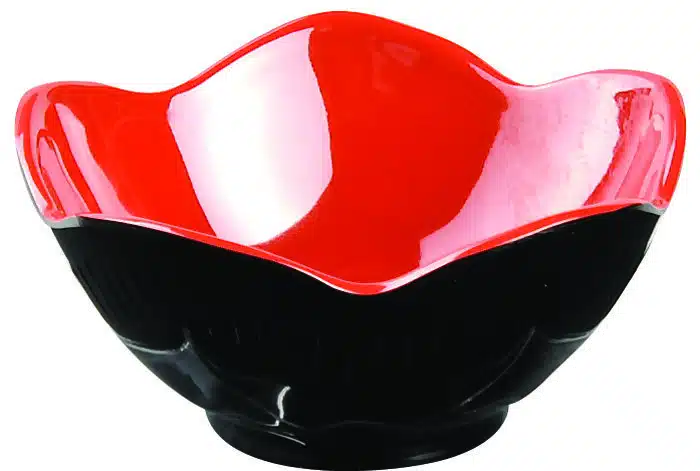 Black / red bowl - melamine - 9 x 4 cm