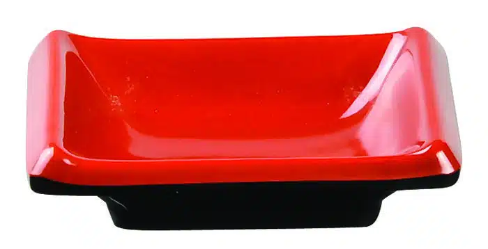 Black / red sauce board - melamine - 9 x 6 cm
