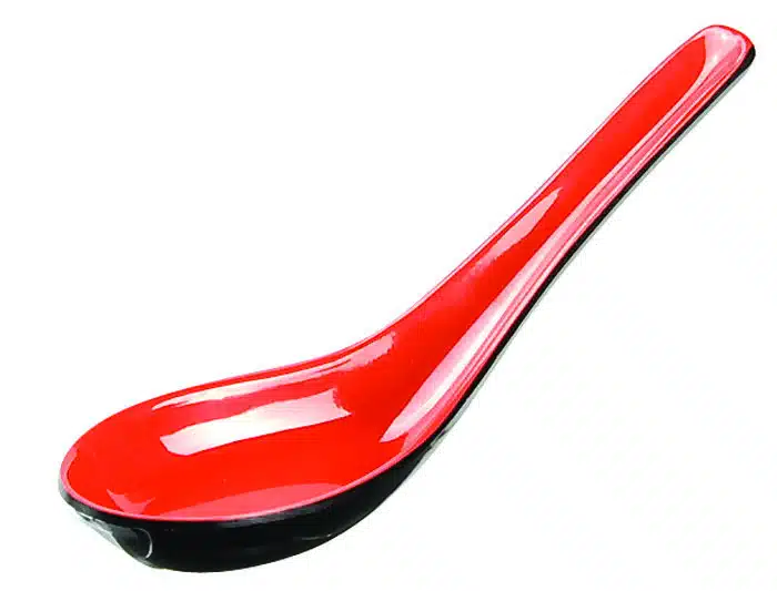 Black / red spoon - melamine - 13.5 x 4.5 cm