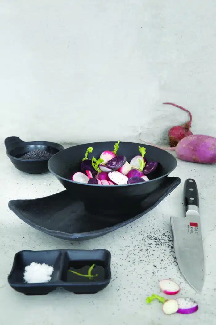 Black / red bowl - melamine - 16.5 x 8.5 cm - Image 3