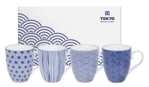 Tokyo Design Studio - Nippon Blue - Mug set - 8.5x10.2cm 380ml - 4pcs