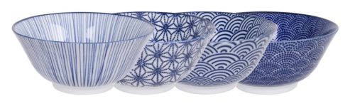 Tokyo Design Studio - Nippon Blue - Kommen Set - 15,2 x 6.7cm 500ml - 4 stuks