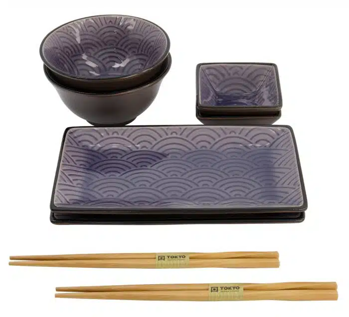 Tokyo Design Studio – Glassy Blue Gift Set – Waves – 8 pcs