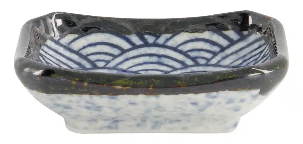 Tokyo Design Studio - Aisai Seigaiha - Sauce dish - 8.8x6.5x2.8cm