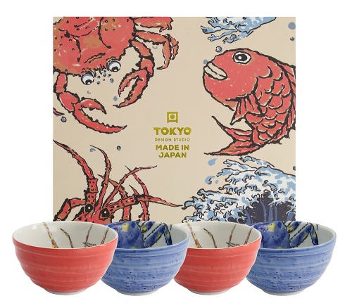 Seafood Bowl Set 4pcs 13.2x7.3cm 500ml Lobster Rd & Crab
