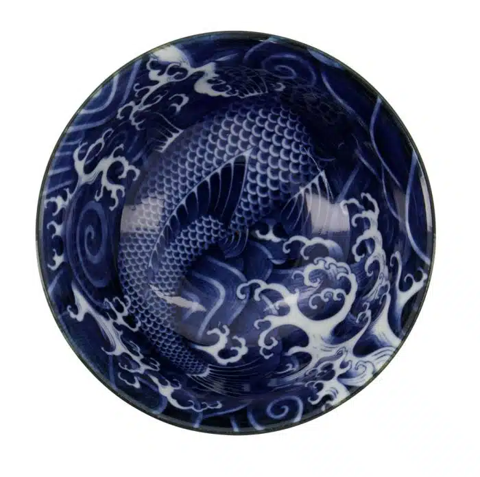 Tokyo Design Studio - Japonism Carp - Tayo Bowl - Blue - 12.7x6.8cm 350ml - Image 2