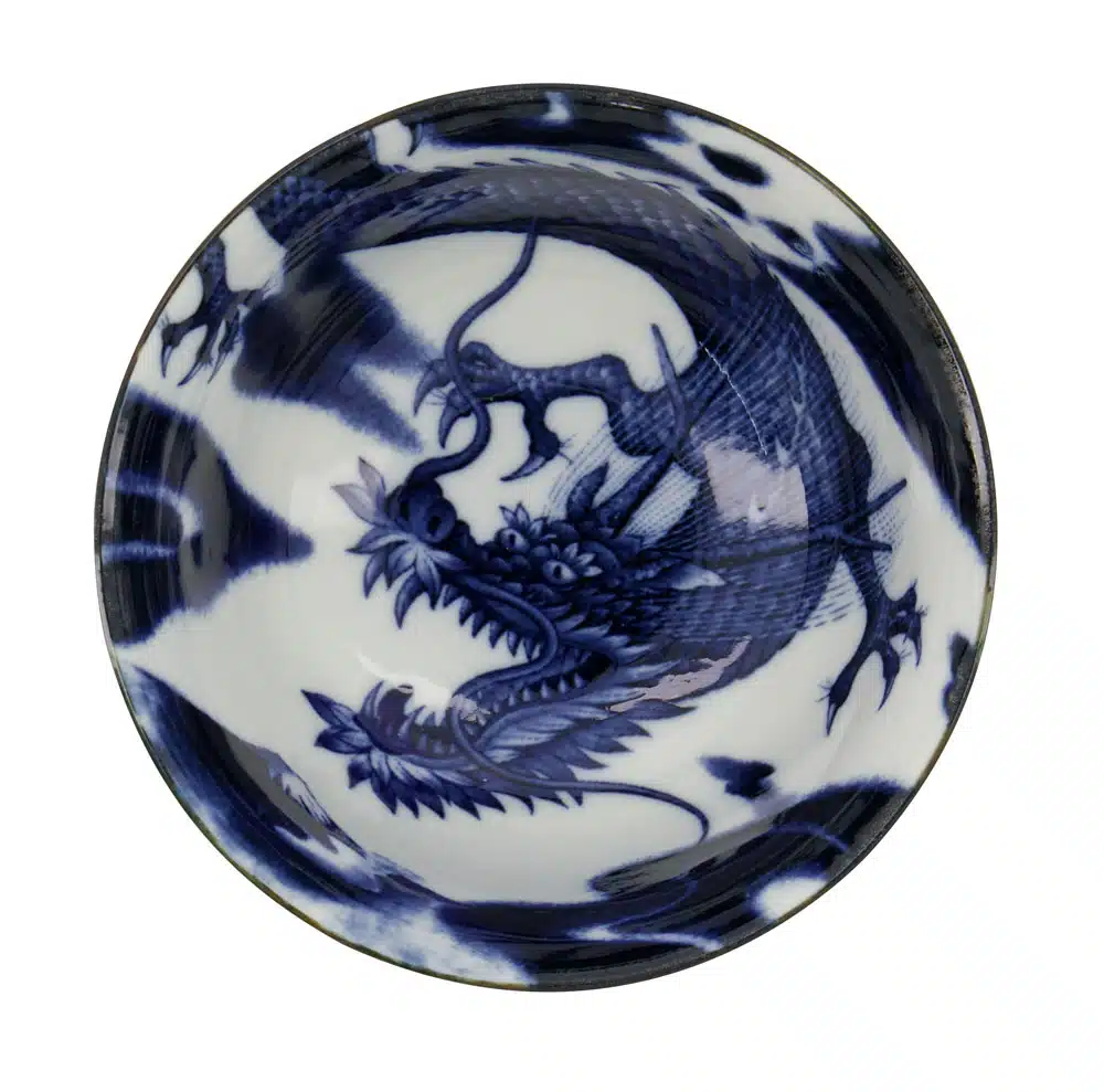 Tokyo Design Studio - Japonism Dragon - Rijstkom - Blauw - 12.7x6.8cm