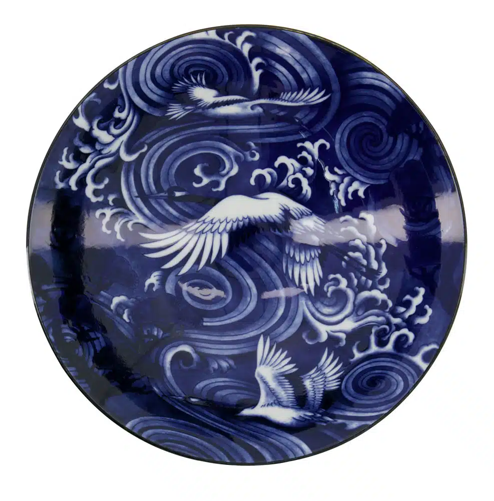 Tokyo Design Studio - Japonism Crane - Menbachi Bowl - Blue - 25.2x7.7cm 1600ml
