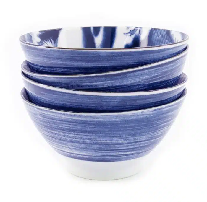 Tokyo Design Studio - Japonism - Ramen bowls - Set of 4 - 1000ml - Blue - 17.8x8.8cm - Image 2